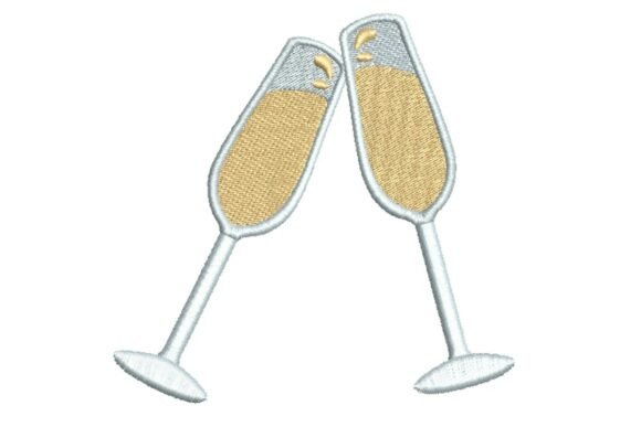 Clinking Champagne Glasses Embroidery Design Review