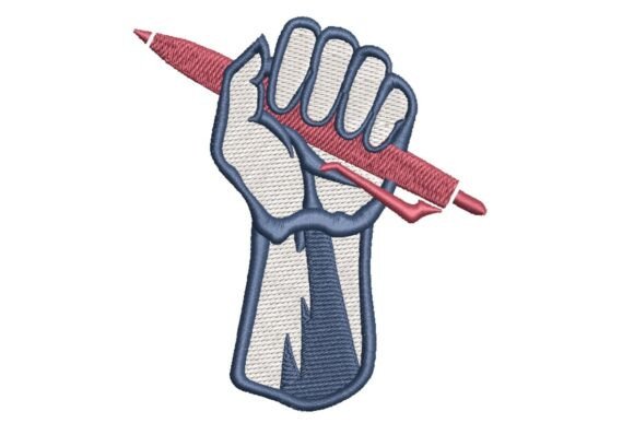 Labor Day Fist with Pen Embroidery Design Review