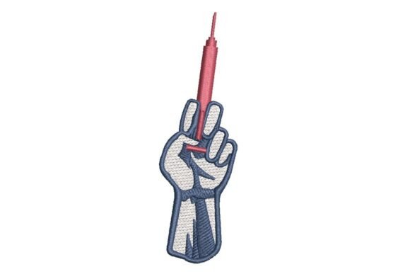 Labor Day Fist with Syringe Embroidery Review