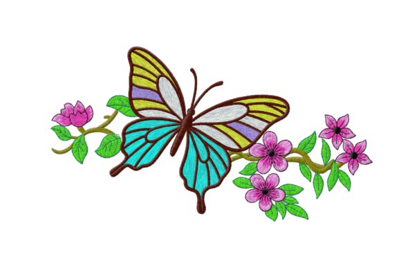 Review: Butterfly with Flowers Embroidery Design