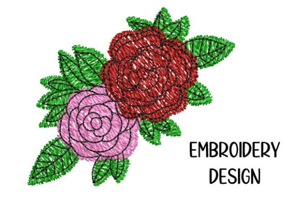 Review: Two Rose Blossoms with Leaves Embroidery