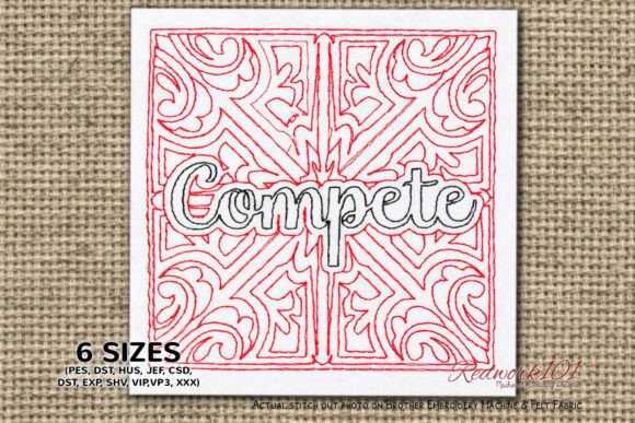 Reviewing Compete Word Redwork Embroidery for Etsy