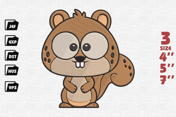 Reviewing the Kawaii Baby Squirrel Embroidery Design