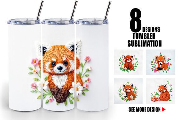 Reviewing Tumbler Red Panda Embroidery for Etsy Shops