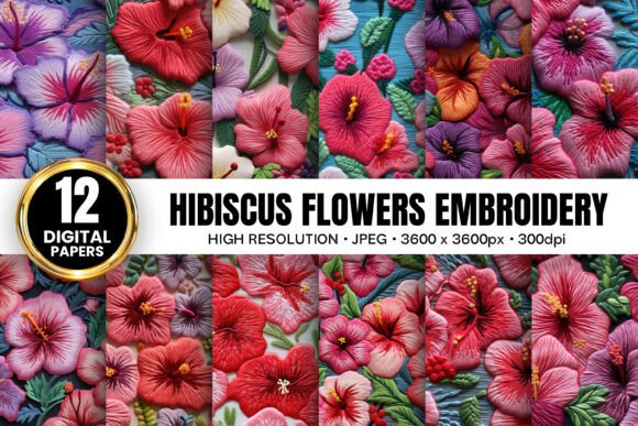 Summer Hibiscus Floral Embroidery Papers Review